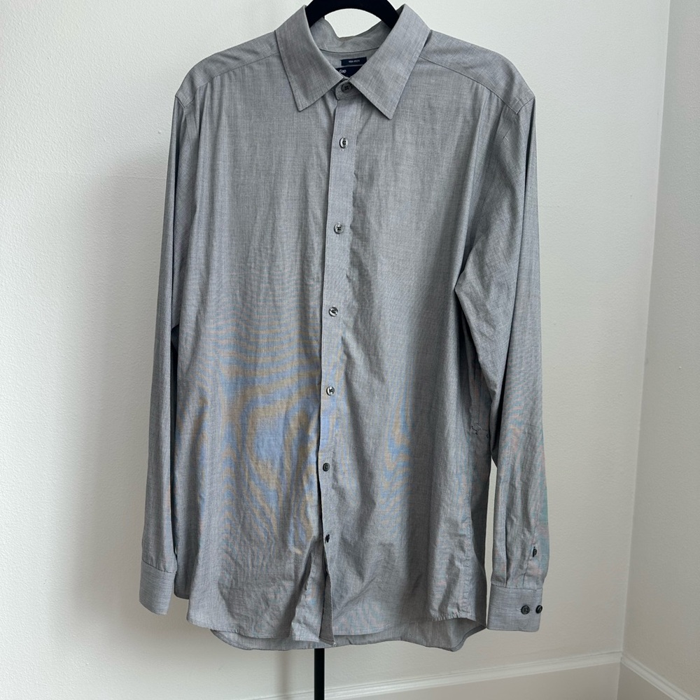 GAP Classic Gray Dress Shirt for Men - Large